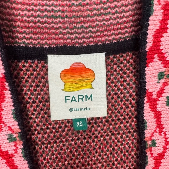 Farm Rio Floral Knit Cardigan Sweater - Pink and Red - Picture 13 of 17